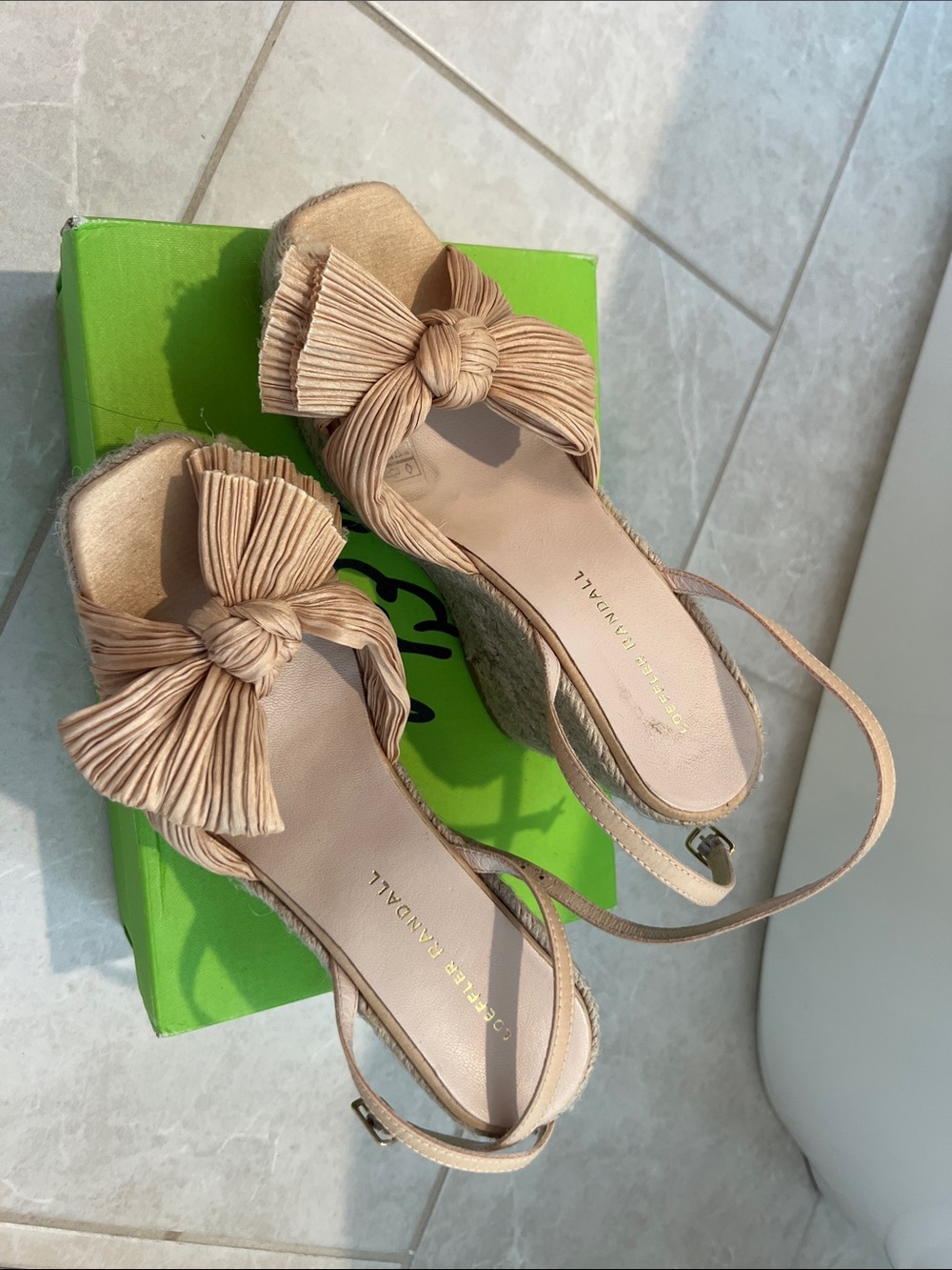 Loeffler Randall Women's Peri Pleated Knot Wedge Espadrilles